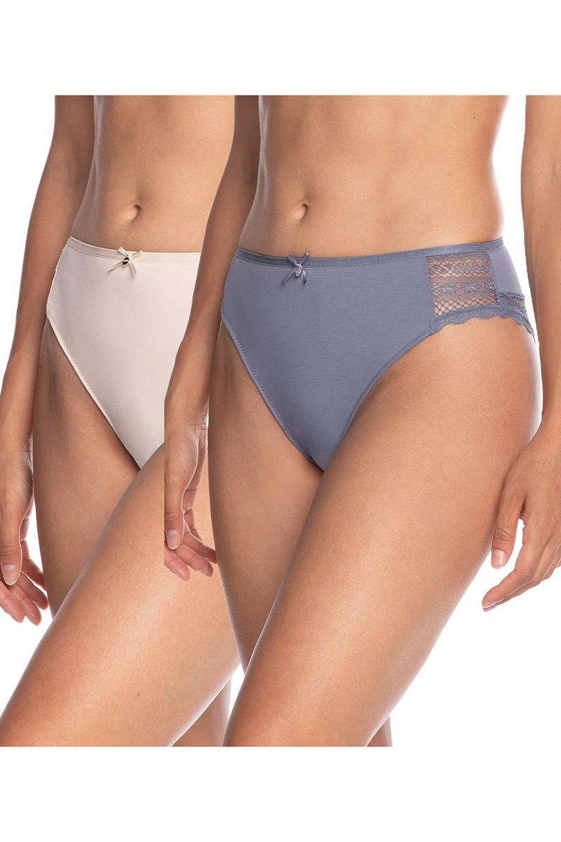 Трусики слип Lama р. 6/XXL 2 шт. Телесный/Серый (75290)