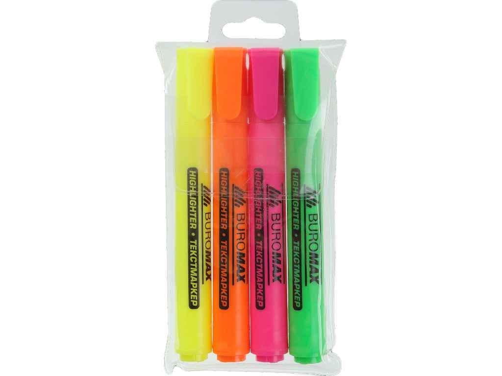 Набір Buromax із текст-маркерів круглі NEON 1-4,6 мм 4 шт. BM.8906-94 (761049) Набір Buromax із текст-маркерів круглі NEON 1-4,6 мм 4 шт. BM.8906-94 (761049)