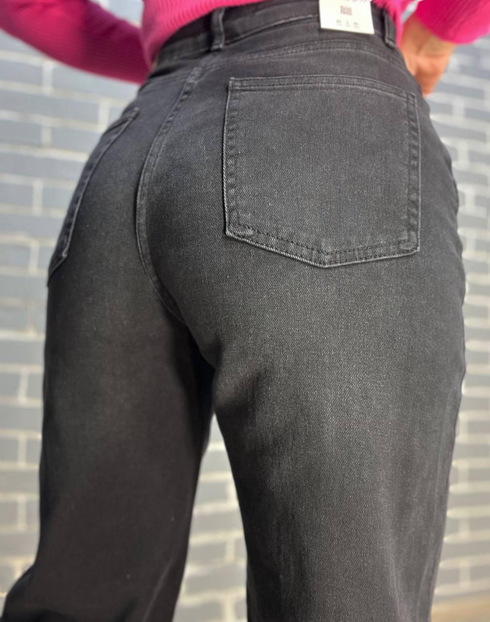 Джинсы женские Its Basic 2506 палаццо вытачки на бедрах стрейчевые р. 34 Черный (2976) - фото 6