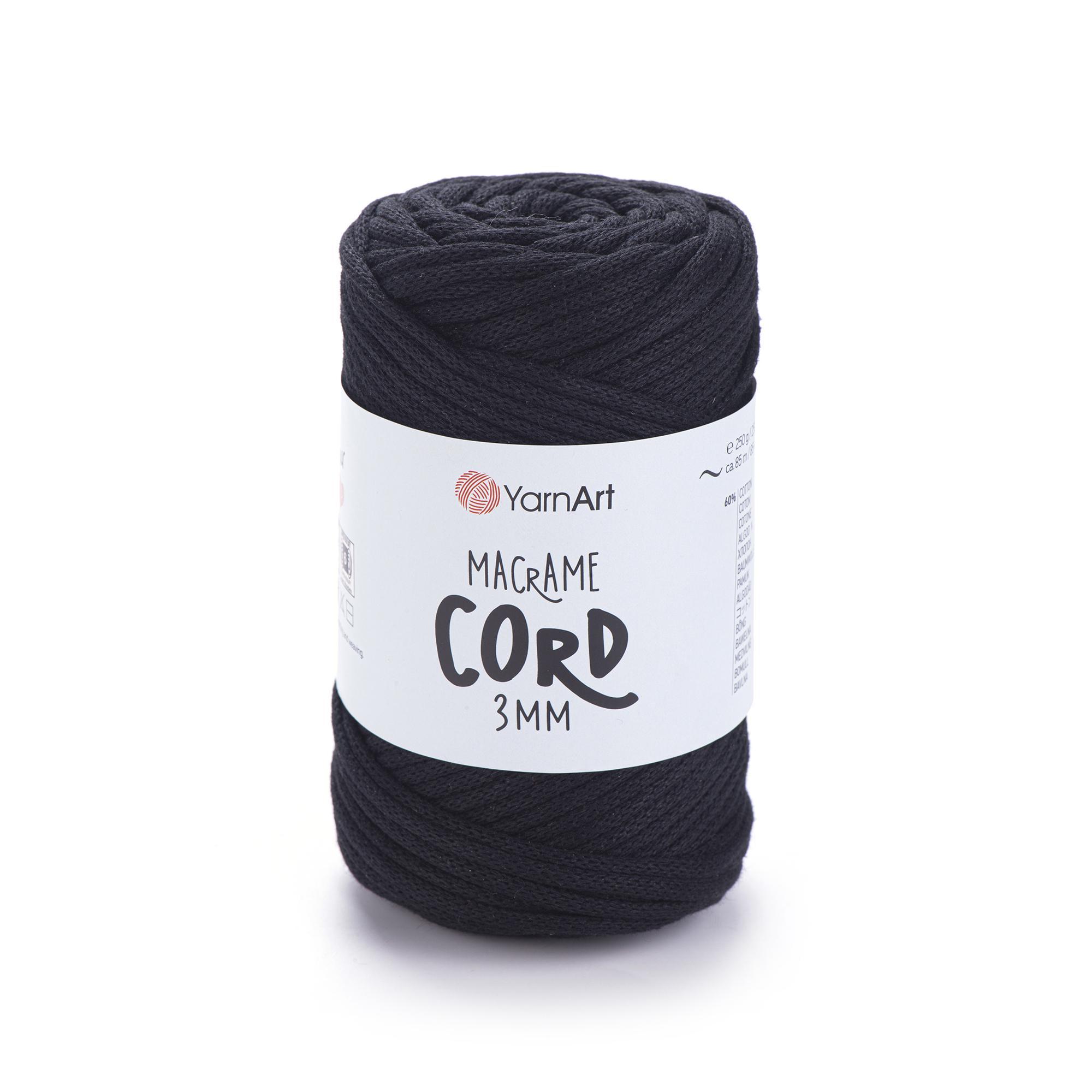 Шнур плетеный Macrame Cord 3 мм Черный №750 (1815125773)