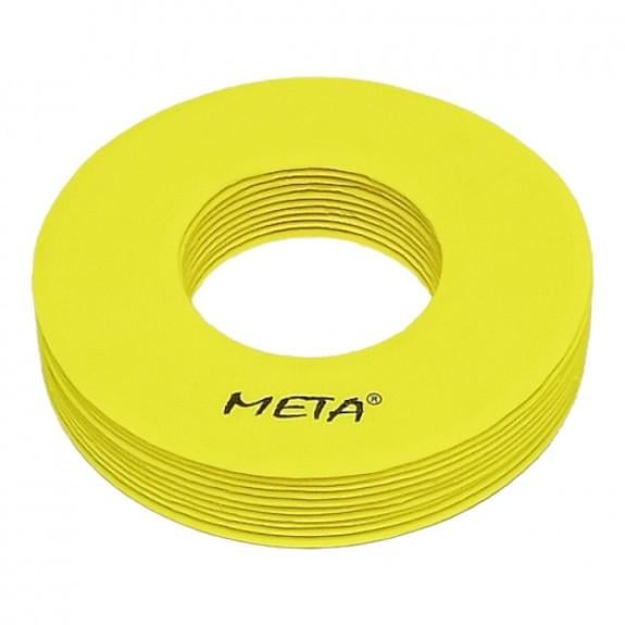 Набір плоских фішок Meta Flat Marker with hole Set Of 10 з отворами 19 см Жовтий (2102005004)