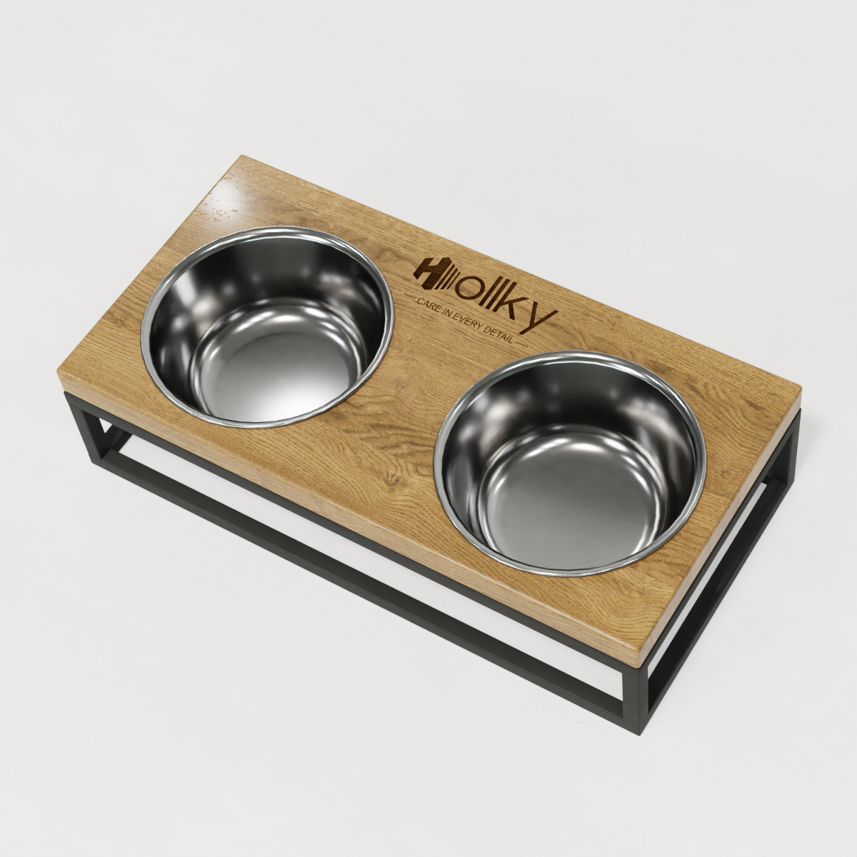 Миски на подставке для маленьких собак и котов Hollky Base S 2х0,45 л (BS-36187-GRNT) - фото 3 Миски на подставке для маленьких собак и котов Hollky Base S 2х0,45 л (BS-36187-GRNT) - фото 3