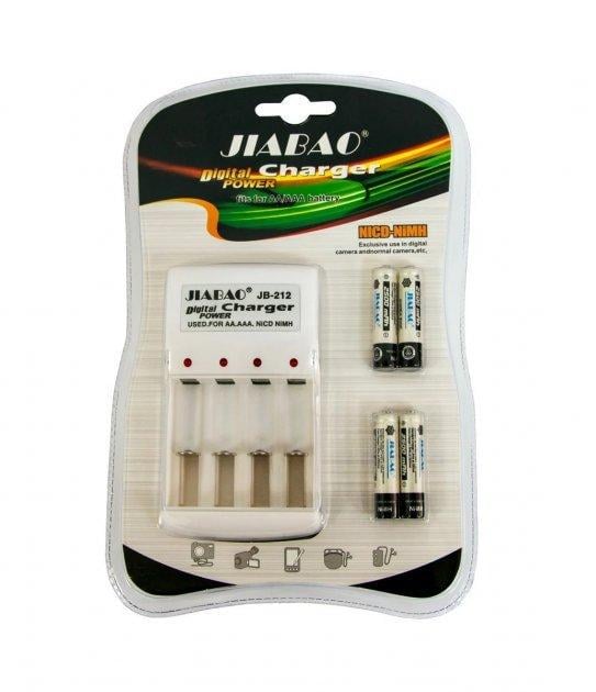 Зарядное устройство для батарей Jiabao Charger JB-212 с 4-мя батарейками микропальчики ААА (3279)