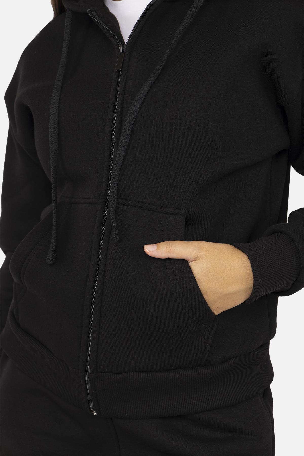 Толстовка жіноча ЦБ-00254554 р. 48 Чорний (SKT001004589) - фото 2 Толстовка жіноча ЦБ-00254554 р. 48 Чорний (SKT001004589) - фото 2