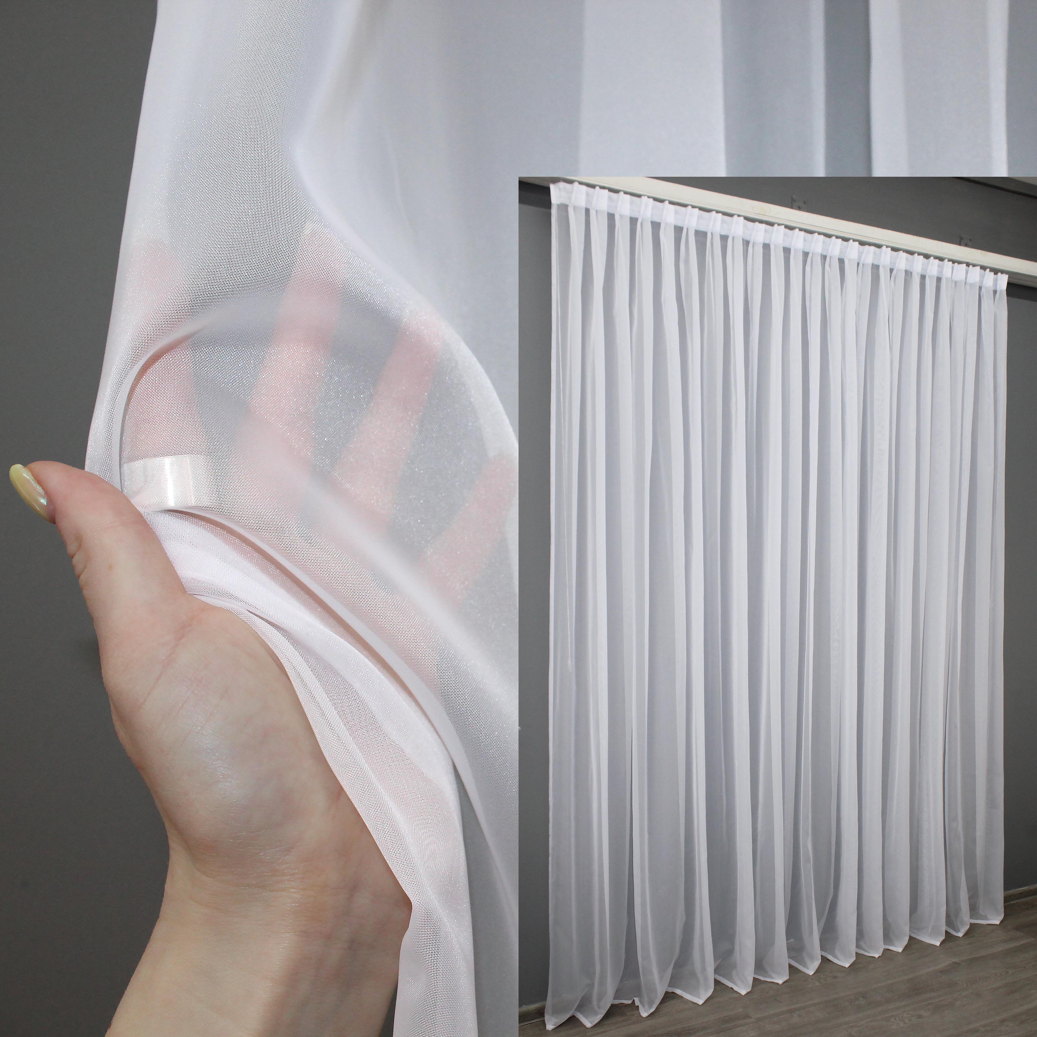 Тюль с тесьмой бантовой VR-Textil н101 шифон однотонный 500х270 см Белый (44-022) - фото 3 Тюль с тесьмой бантовой VR-Textil н101 шифон однотонный 500х270 см Белый (44-022) - фото 3