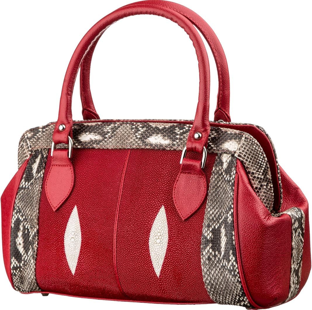 Сумка Stingray leather 18224 из натуральной кожи морского ската Красный Сумка Stingray leather 18224 из натуральной кожи морского ската Красный