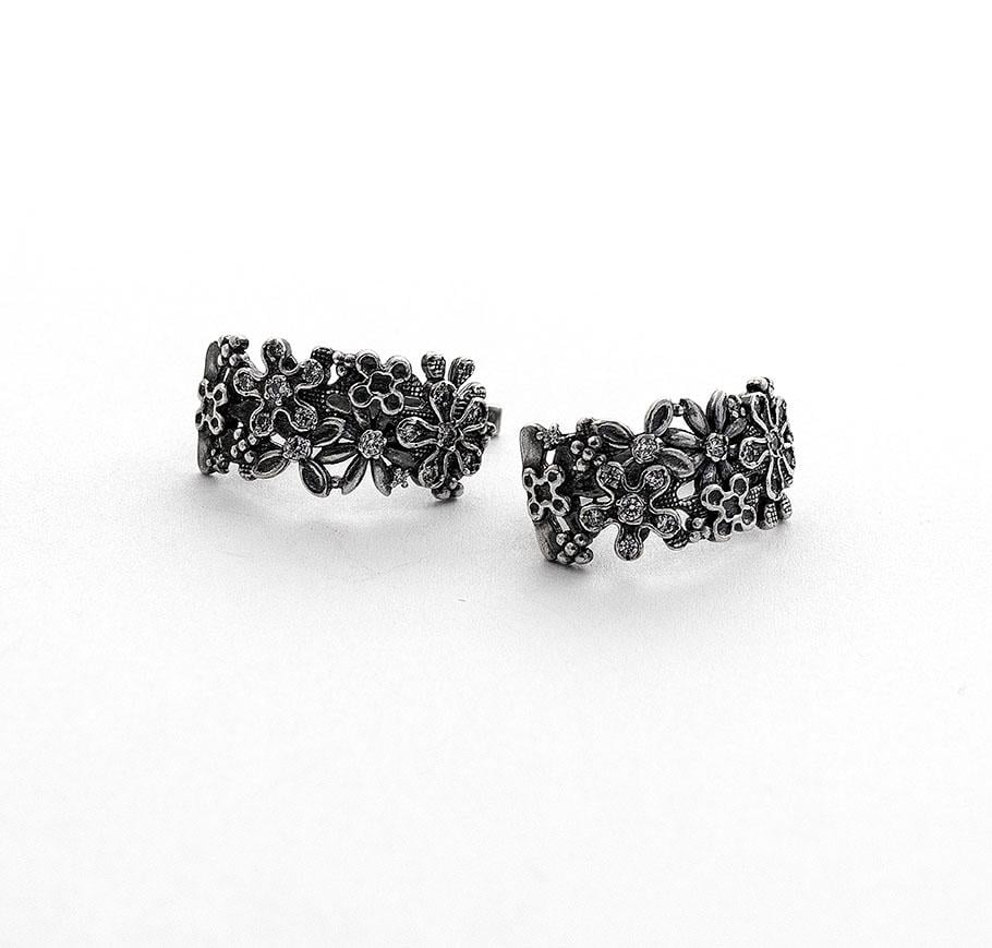 Серьги серебряные с цветочками Maxi Silver 8095 (88095)