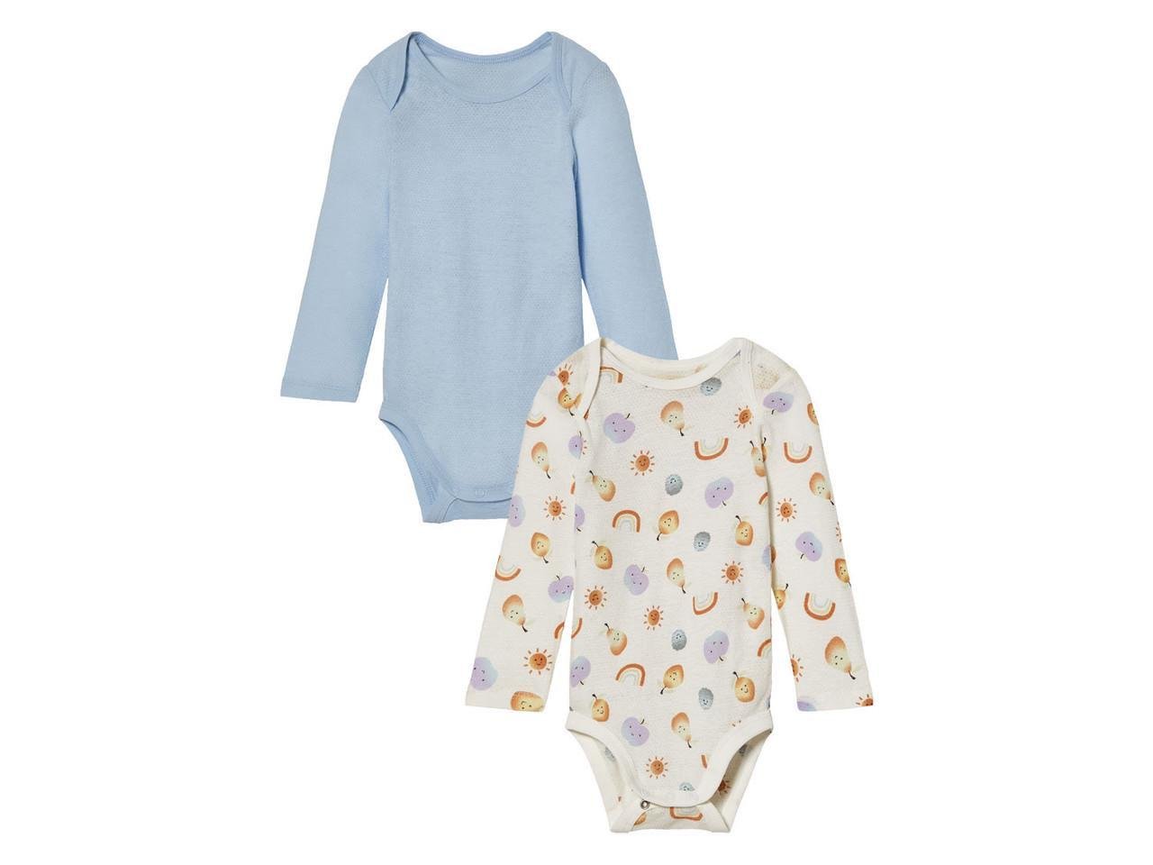 Бодіки з фруктами Lupilu 74/80 см на 6-12 міс. Бежевий/Блакитний (2831509353)