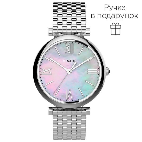 Наручний годинник жіночий Timex Parisienne кварцевий Silver (Tx2t79300)