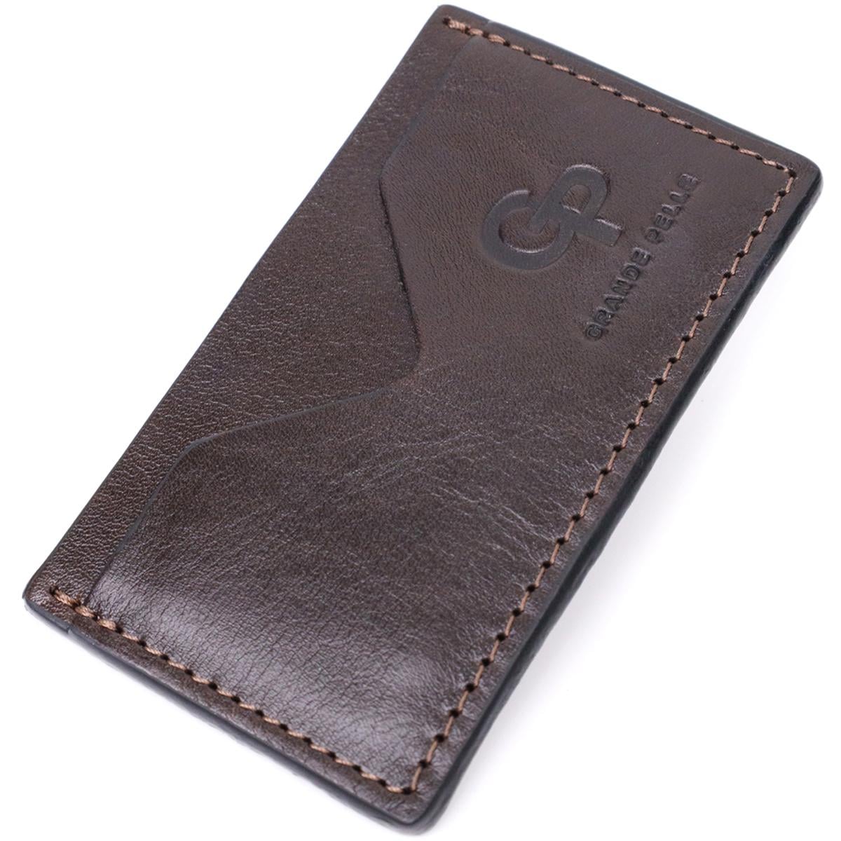 Кард-кейс Grande Pelle 11629 з натуральної шкіри Коричневий