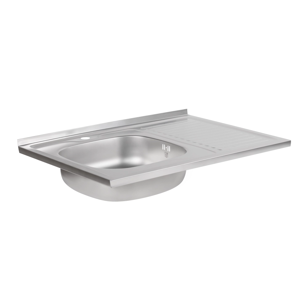 Мийка кухонна Lidz 6080-L накладна прямокутна з нержавіючої сталі 0,6 мм Satin