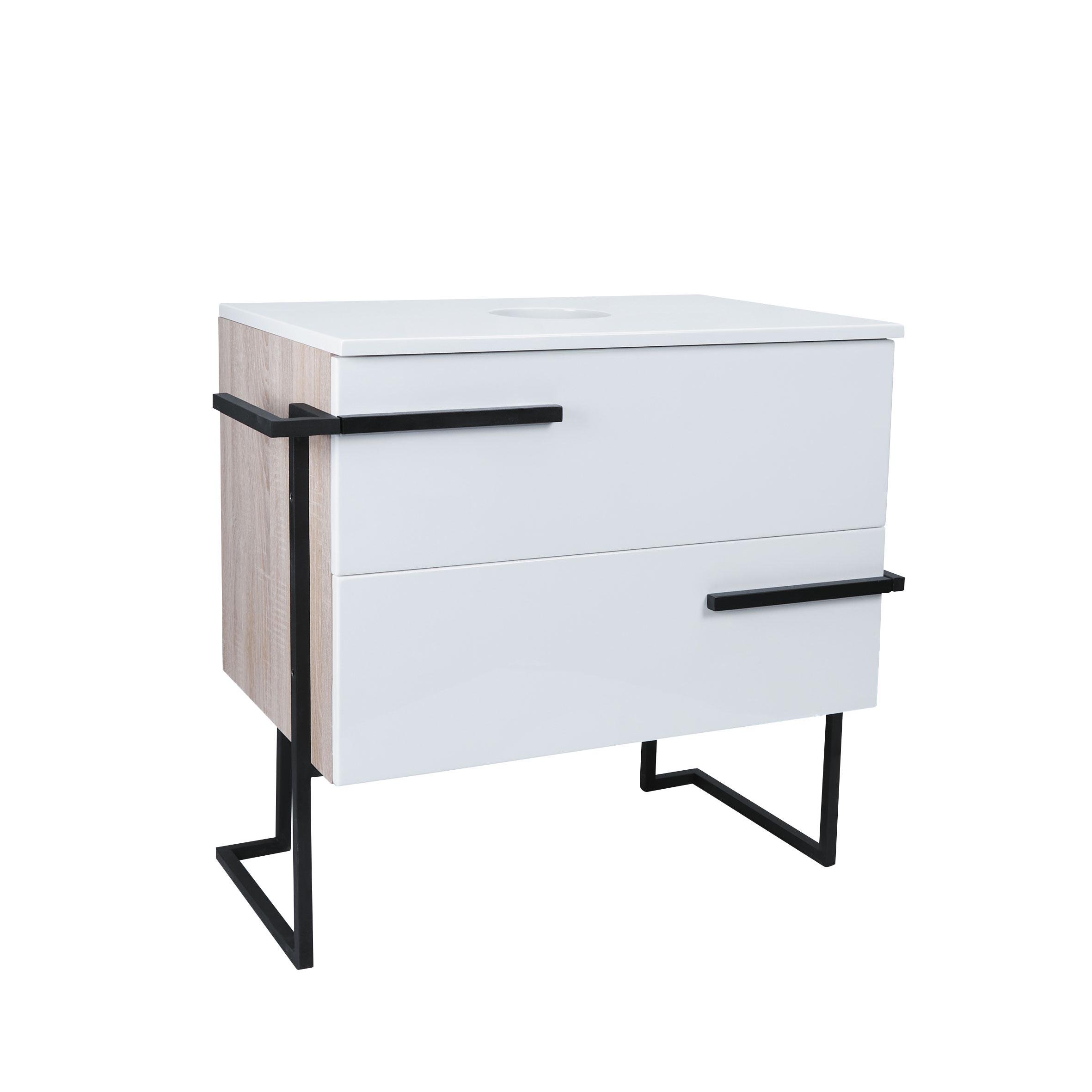 Тумба напольная Qtap Taurus oak со столешницей 700х616х437 мм White/Whitish (QT2480TNT703WWO)