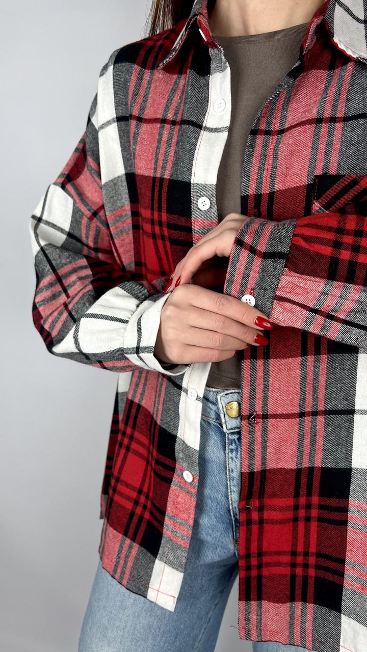 Рубашка женская Бренд #0211-02 OS Бордовый (24064048) - фото 3