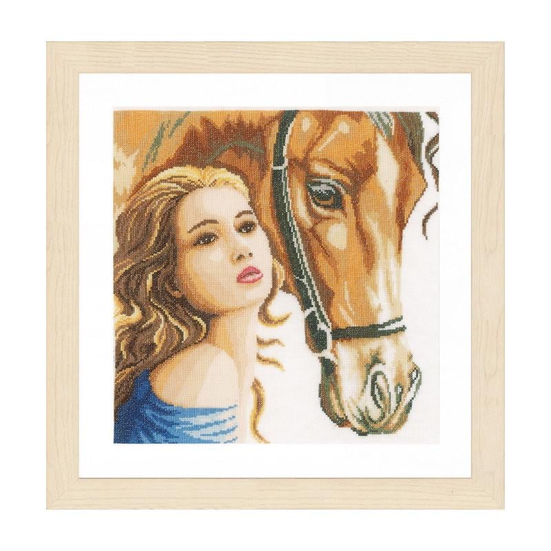 Набір для вишивки хрестиком Lanarte PN-0158324 Women and horse (18723)