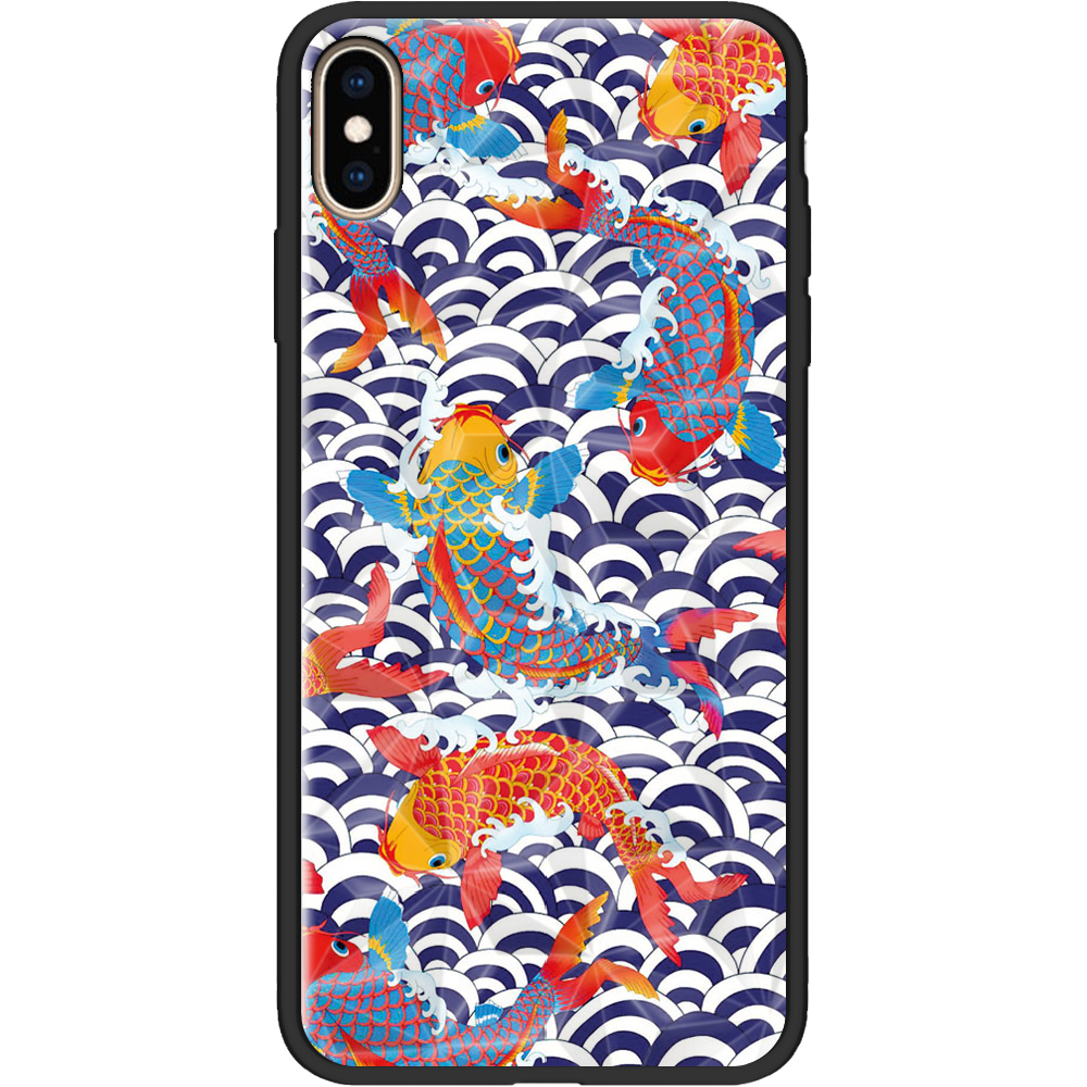 Чехол Boxface iPhone XS Max Koi Fish Черный силикон с призмой (35321-up2477-37858)