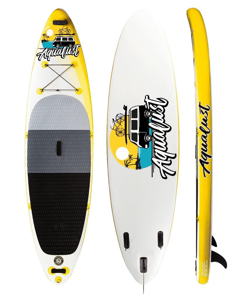 Sup-дошка Board Paddle Aqualust універсальна надувна 2 шари 320 см 10,6 Yellow (02) - фото 9