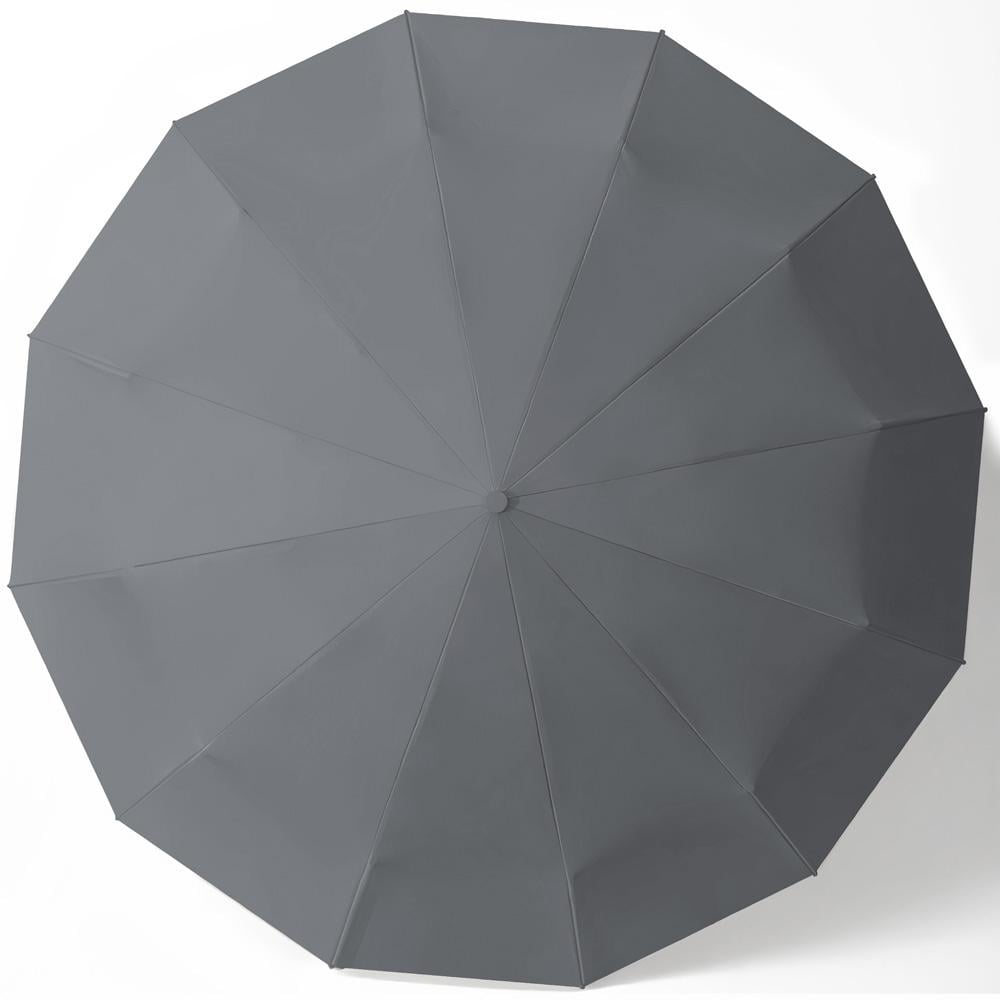 Парасолька автоматична двошарова від дощу і сонця LOSSO Elite 105 см Сірий (526302009) - фото 6