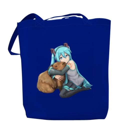 Шоппер Хацуне Мику с капибарой Синий (14330893-5-186728) - фото 1 Шоппер Хацуне Мику с капибарой Синий (14330893-5-186728) - фото 1