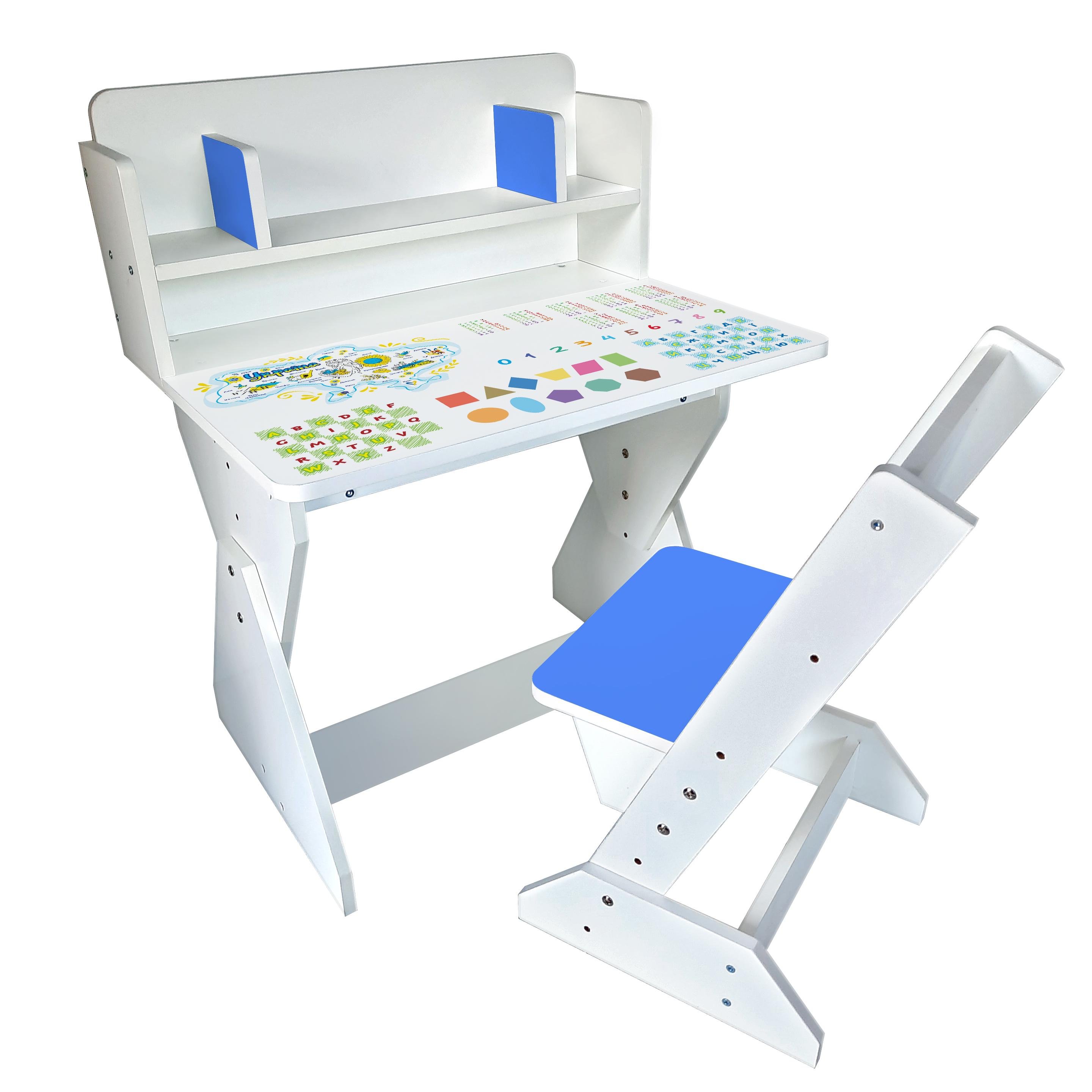 Парта со стульчиком Holy Wood П01 регулируемая с рисунком Карта Украины (18137354)