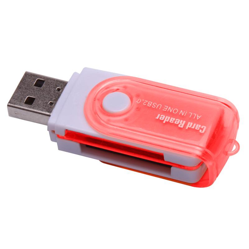 Універсальний зовнішній кард-рідер USB 2.0 1260 Червоний (1007853-Red-3)