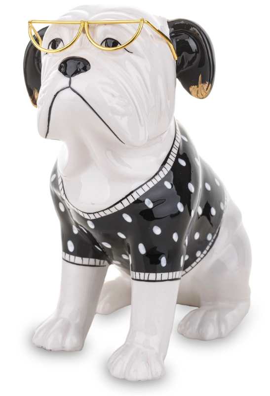 Статуетка декоративна керамічна ART-POL Бульдог в окулярах (141486)