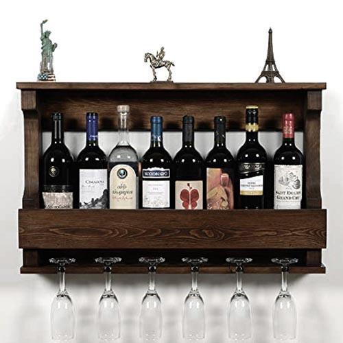 Полиця для вина настінна з дерева Мацумото Капучино (ПНК-001109)