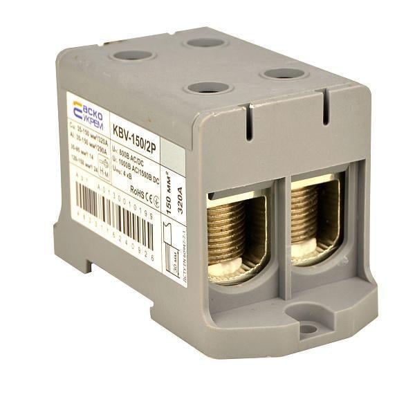 Клема ввідна силова АСКО KBV 35-150 мм.кв 320А 2-2 800V AC Сірий (A0130010199)