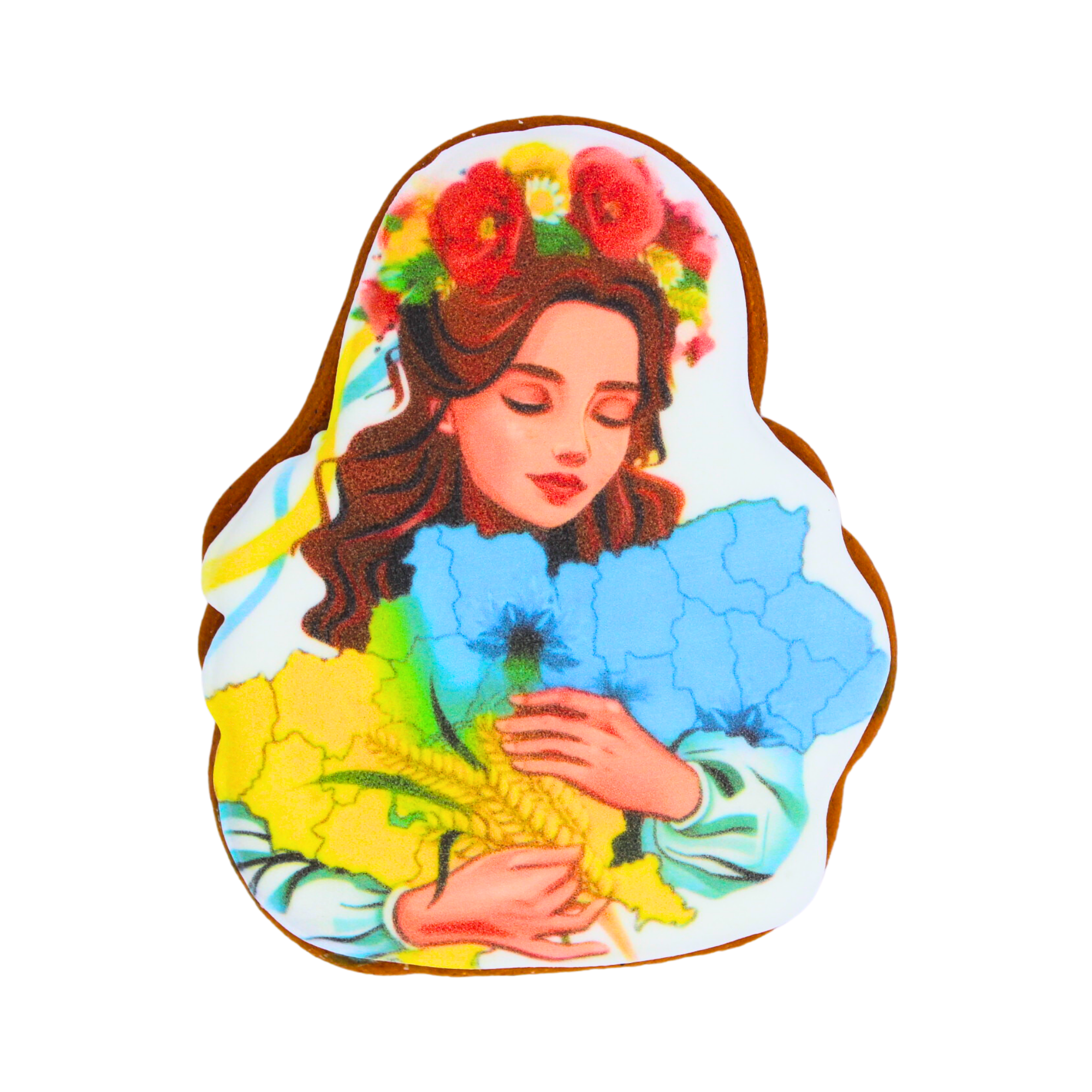 Пряник с принтом Крафт Печиво День независимости Украинка с картой 45 г