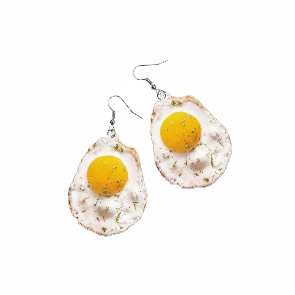 Серьги бижутерия Яичница-глазунья (2901292238)