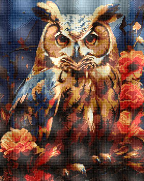 Алмазная мозаика без подрамника Ideyka Лесной филин 40x50 см (Id-AMC20149)