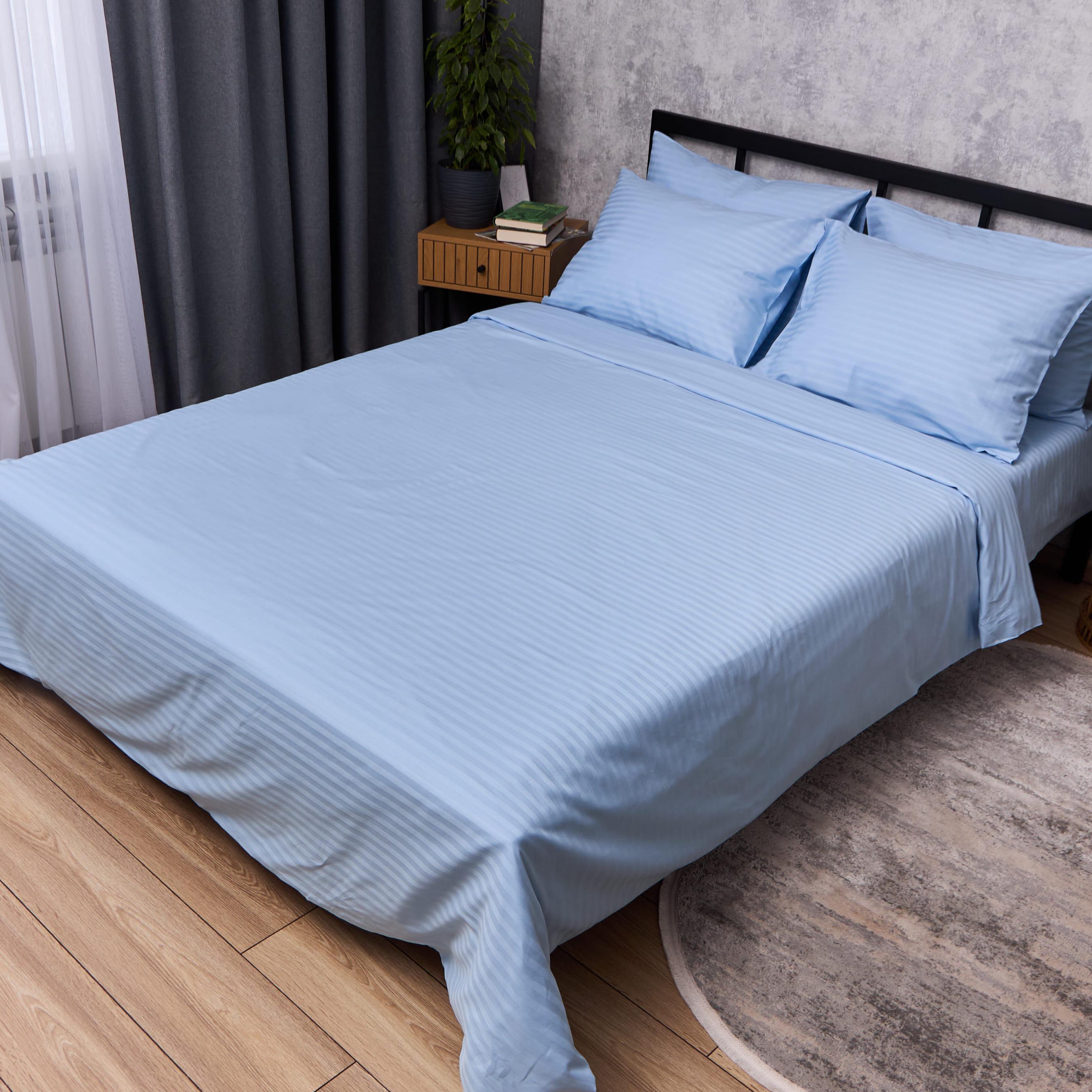 Комплект постельного белья Moon&Star Satin Stripe King Size 220x240 см наволочки 2 шт. 70х70 см Sky Stripe (MS-820017187)