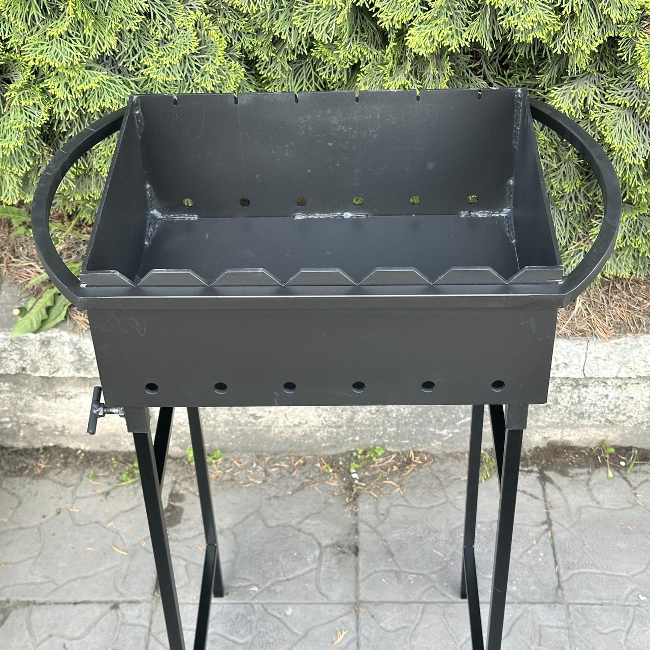 Мангал Metalzavod Гектор на 6 шампурів 3 мм на ніжках 59х35х82 см (MN6-3) - фото 4