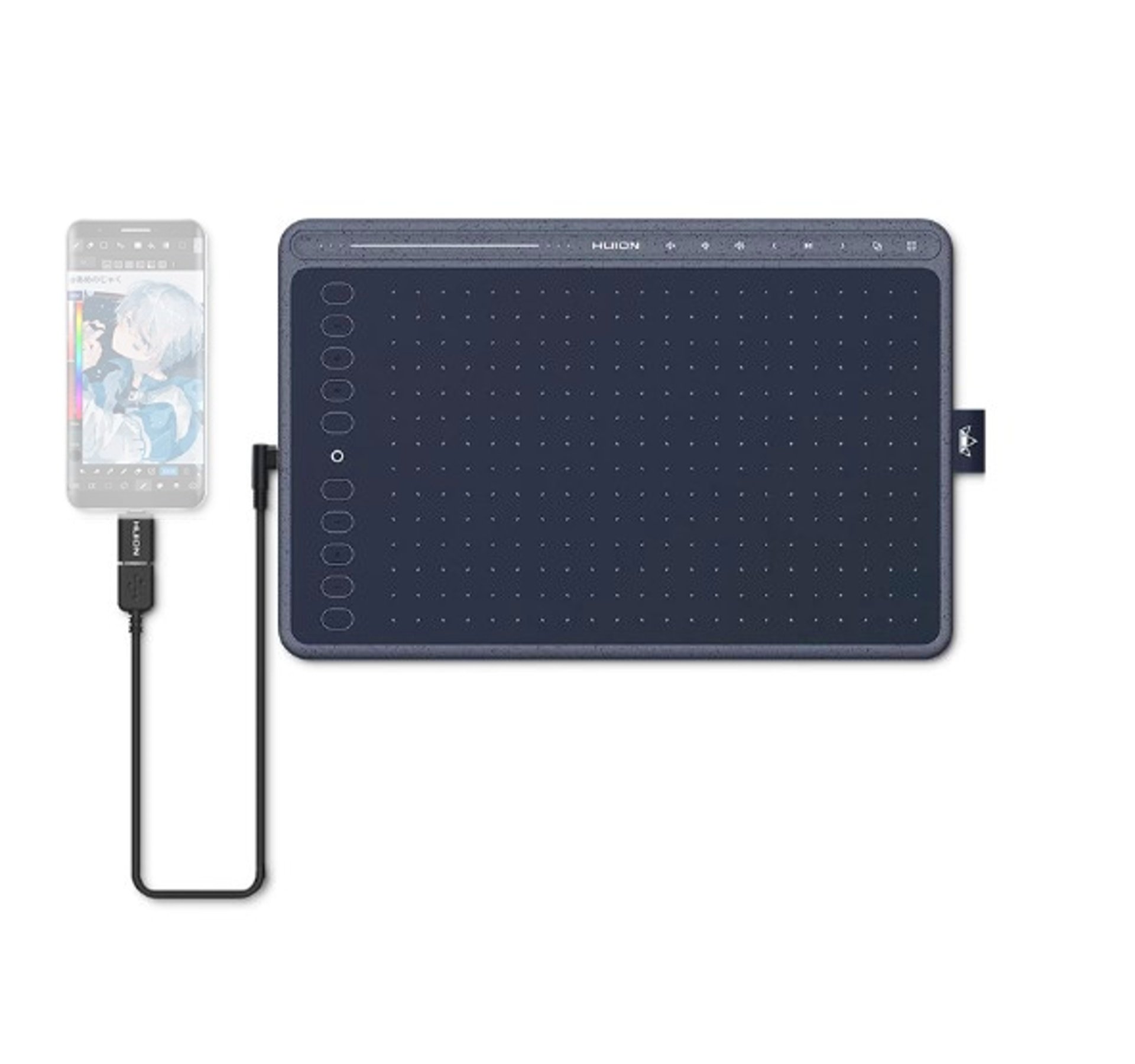 Графический планшет Huion HS611 с мультимедийным управлением. Цвет серый