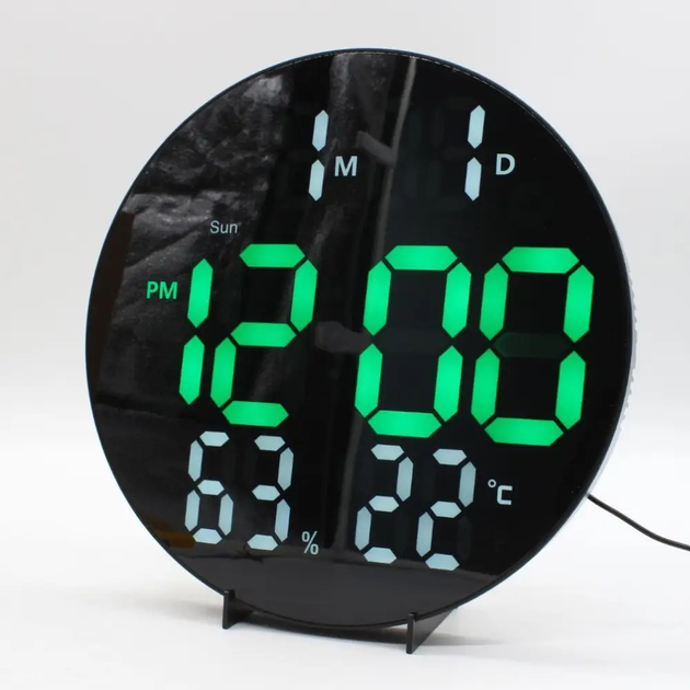Часы настенные электронные DS-3813L LED-дисплей/термометр/гигрометр/будильник и дистанционное управление (ML-05125)
