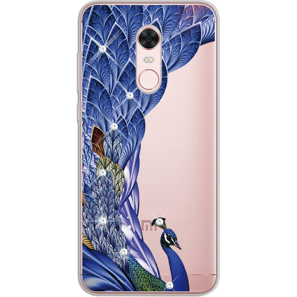 Чехол BoxFace Xiaomi Redmi 5 Plus Павлин со стразами Прозрачный силикон (32522-rs7-32522)