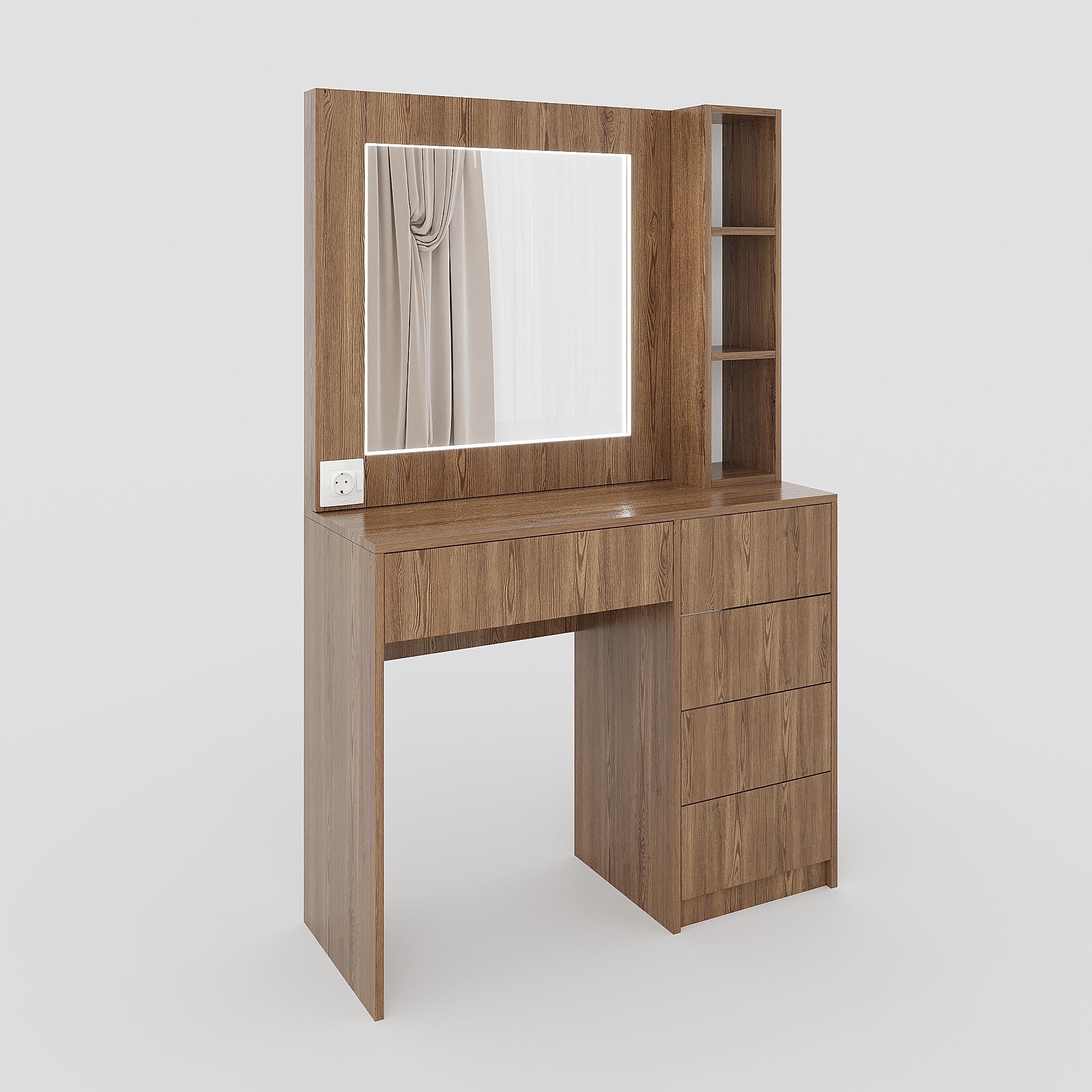 Туалетный столик с LED подсветкой ТЗ-LED 1600х1000х380 мм Дуб Родос/ - фото 2 Туалетный столик с LED подсветкой ТЗ-LED 1600х1000х380 мм Дуб Родос/ - фото 2