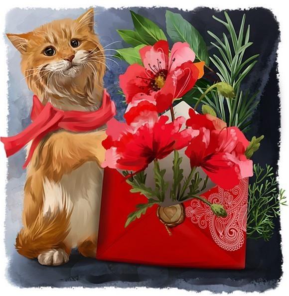 Алмазная мозаика Подарок для кошечки 30x40 см без рамки в коробке (C454)