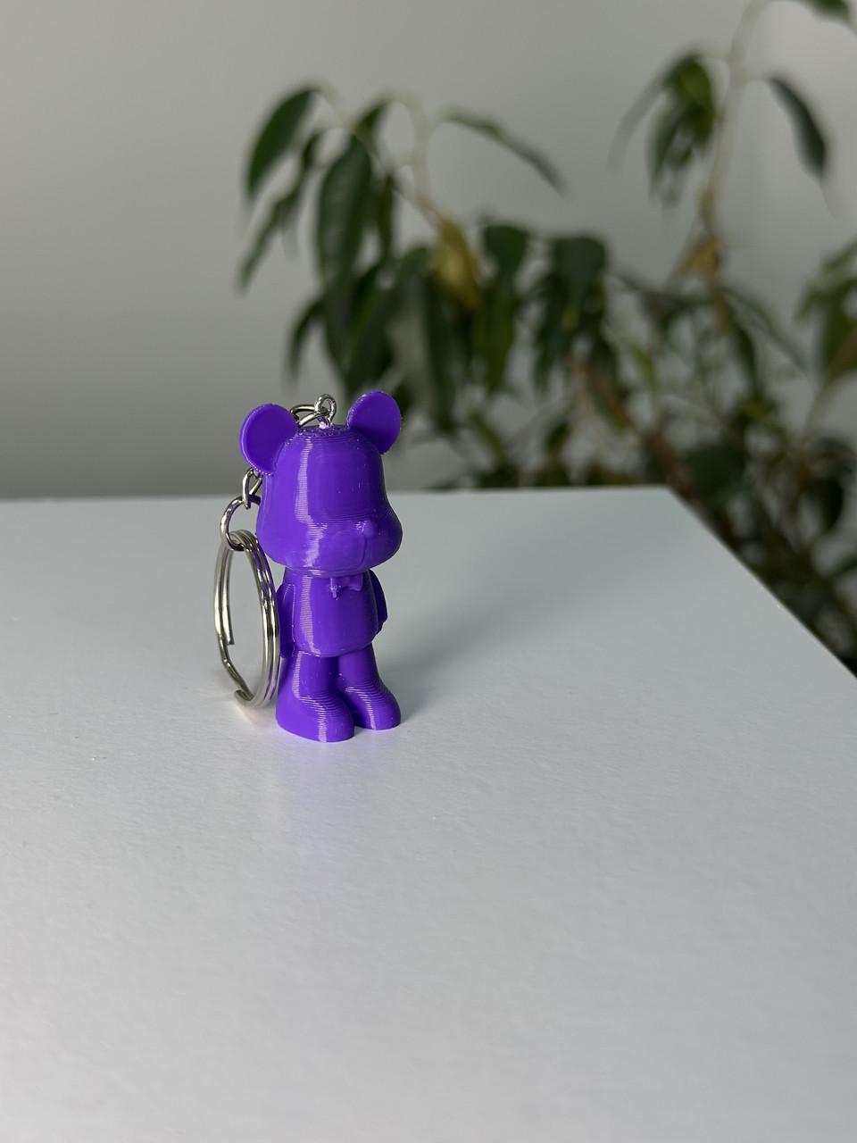 Брелок на ключі Ведмедик Bearbrick 5 см Фіолетовий (2626598258)