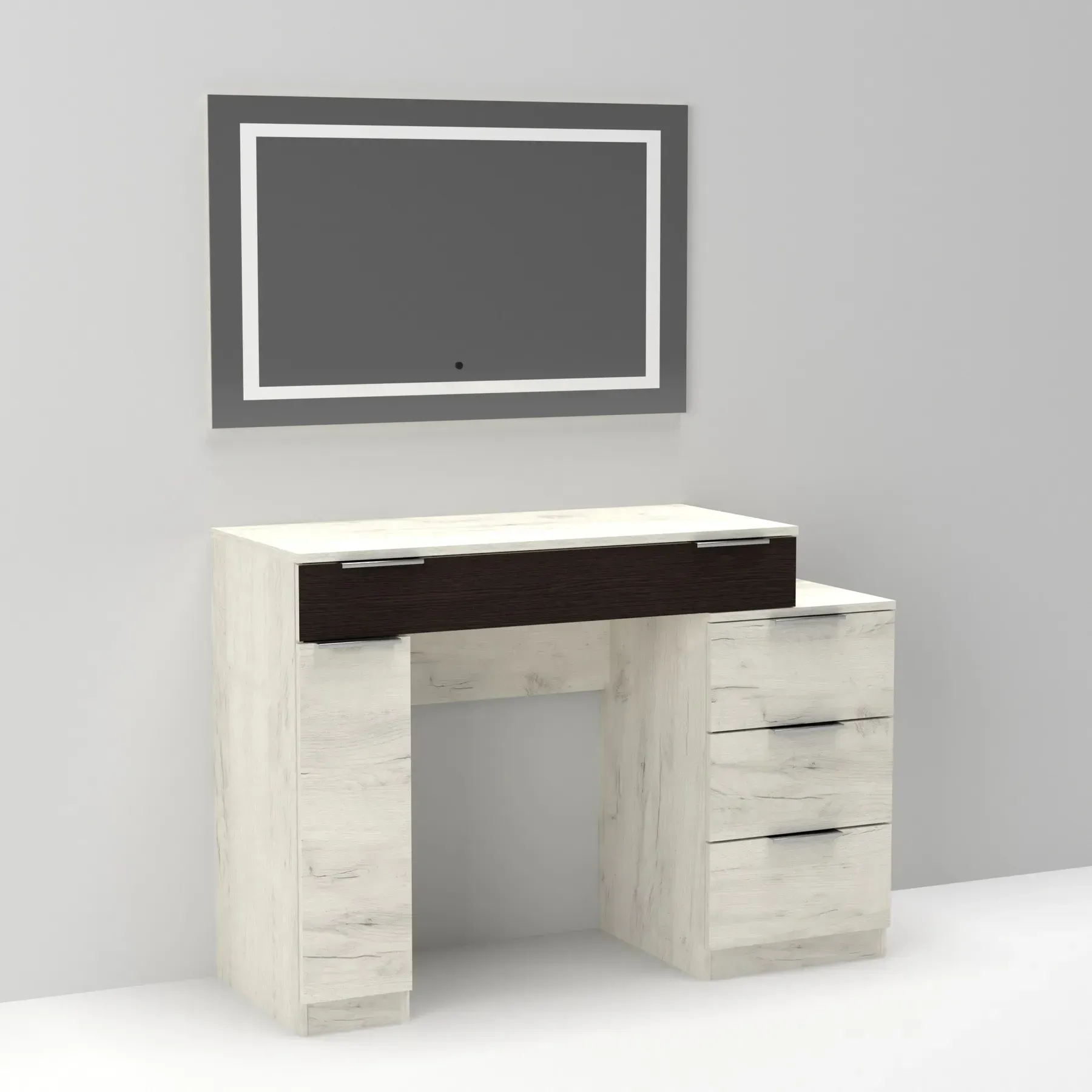 Стіл-трюмо туалетний Kontinent Krystal 1200х452х847 мм Дуб Крафт Білий/Венге Магія (59321435) - фото 2