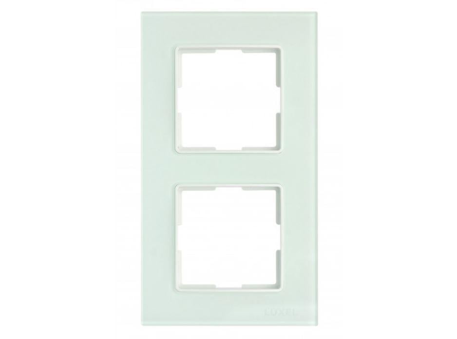 Рамка двойная JAZZ стеклянная вертикальная White (0027)