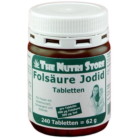 Фолиевая кислота The Nutri Store Folic Acid + Iodine 400 мг 200 мг 240 Tabs (ФР-00000079)