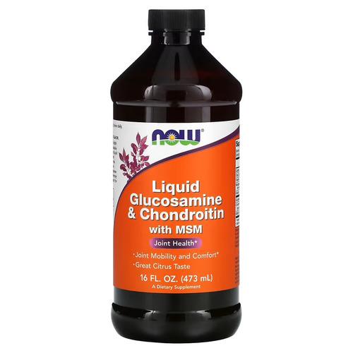 Глюкозамин и хондроитин NOW Liquid Glucosamine & Chondroitin with MSM 473 мл (NOW-03175)