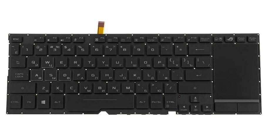Клавиатура для ноутбука Asus GX531 series rus без кадра/подсветка клавиш RGB 16 pin Black (171867)