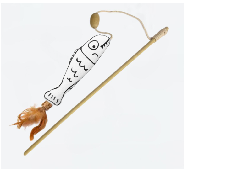 Игрушка для кошек удочка дразнилка текстильная с кошачьей мятой 85 см