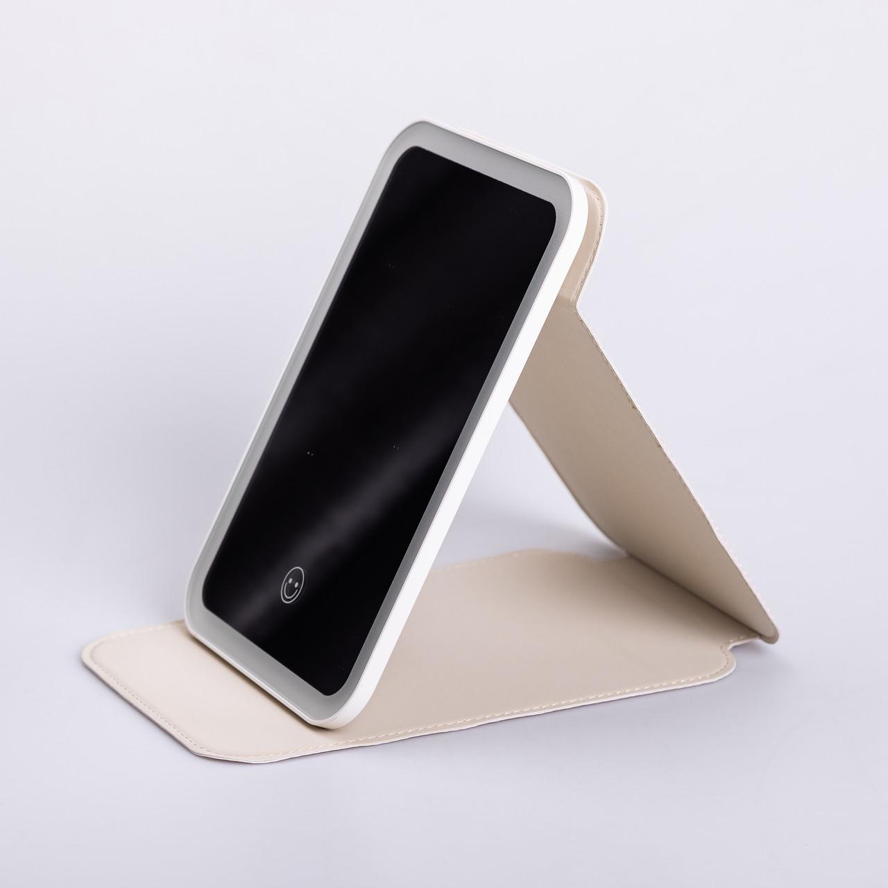 Дзеркало з лід підсвічуванням настільне складане 19,5х13,5см Білий (6889) - фото 7 Дзеркало з лід підсвічуванням настільне складане 19,5х13,5см Білий (6889) - фото 7