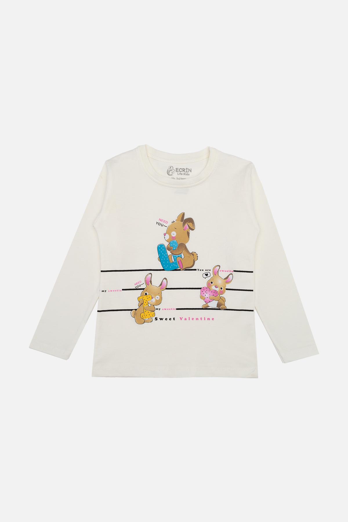 Футболка с длинным рукавом для девочки ЦБ-00245408 104 см Молочный (28575810)