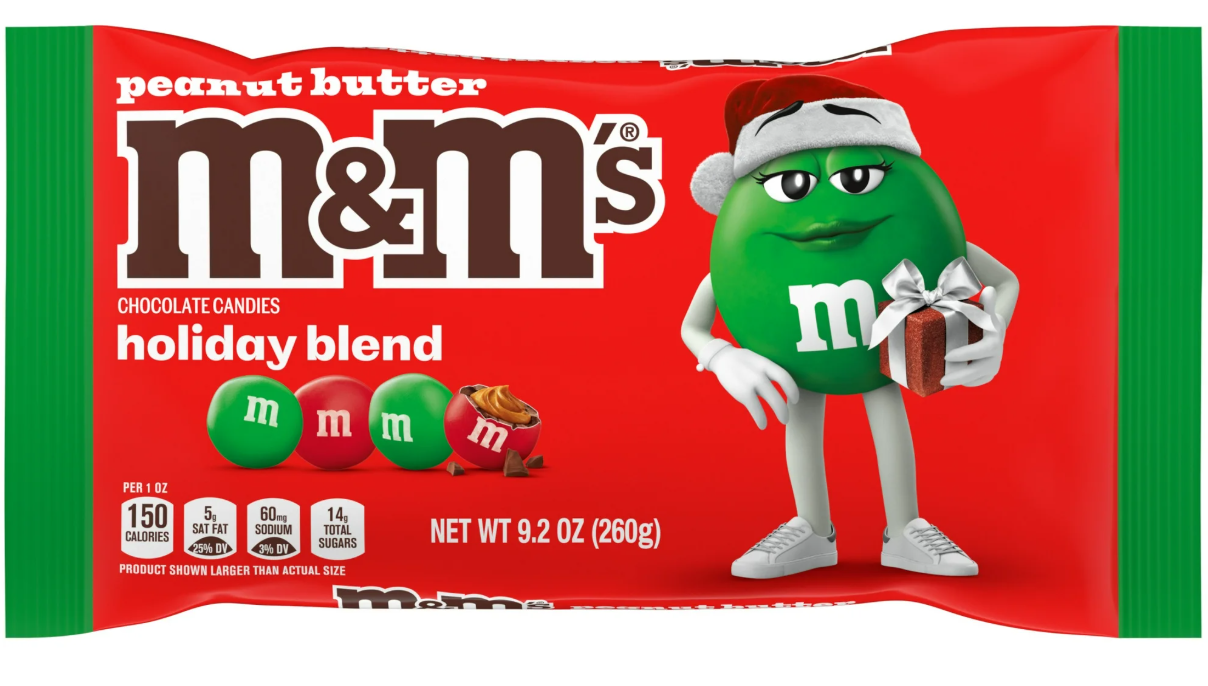 Драже M&M's Peanut Butter Milk Chocolate Red & Green Christmas Candy 260 г (2446851873)