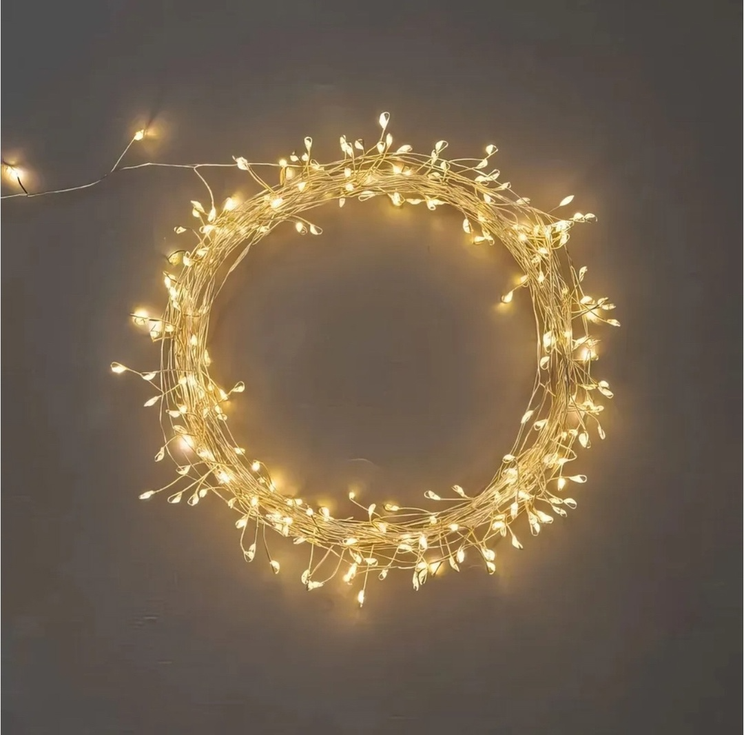 Гірлянда світлодіодна мішура Роса 50 м 1500 LED 220V 8 режимів Теплий білий - фото 6 Гірлянда світлодіодна мішура Роса 50 м 1500 LED 220V 8 режимів Теплий білий - фото 6