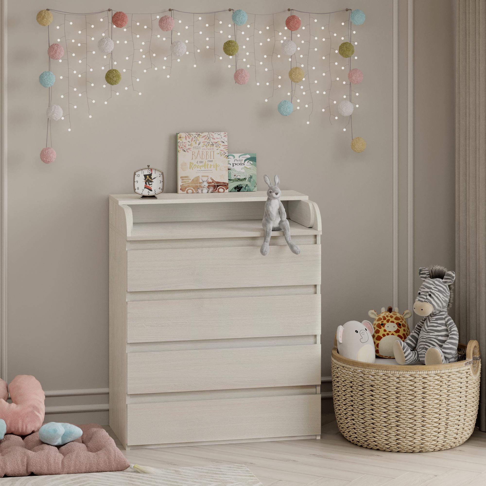 Комод пеленальный на 4 ящика без ручек Line KPF4 800x450x1020 мм Шамони Светлый Комод пеленальный на 4 ящика без ручек Line KPF4 800x450x1020 мм Шамони Светлый