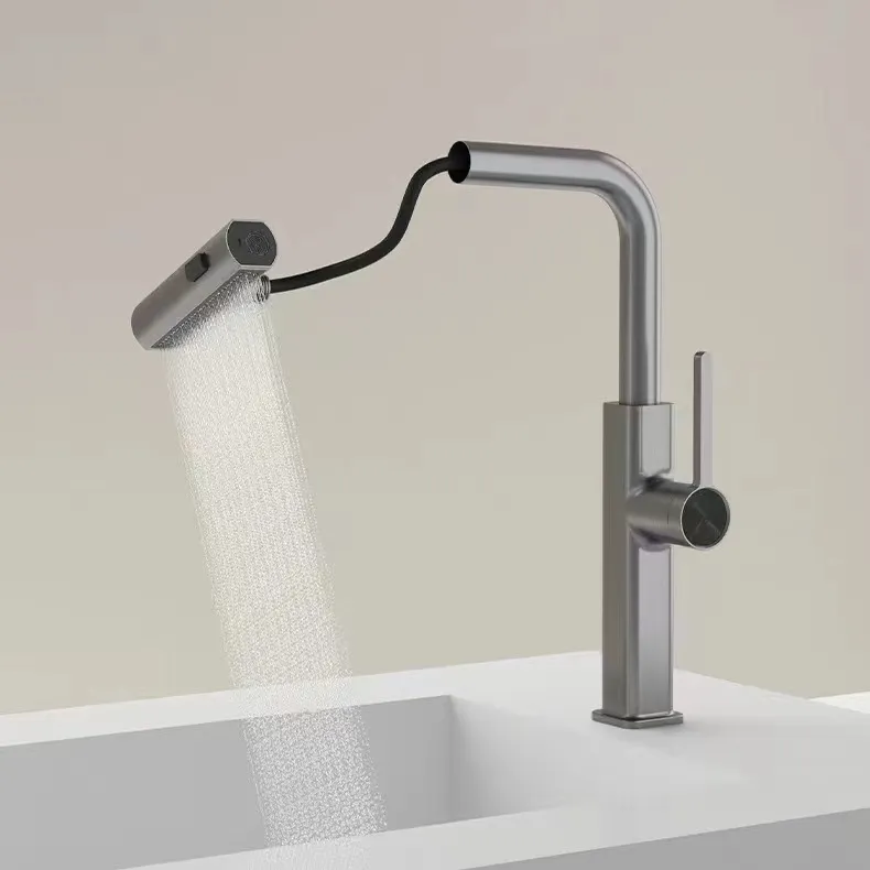 Змішувач для кухні MIXXUS MOZ-014 з висувною лійкою нержавіюча сталь 4 режими (MI6339) - фото 5